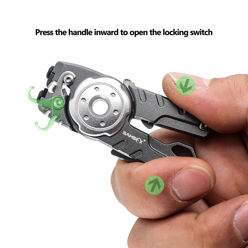 SAMSFX Fishing Tungsten Line Cutter with Zinger Retractors, Fishing Pliers, Knot Tying Tool, Hook Eye Cleaner, Hook Sharpener, Tune Baits & Loop Tyer Tool (Gray Line Cutter with Retractor) - Image 5